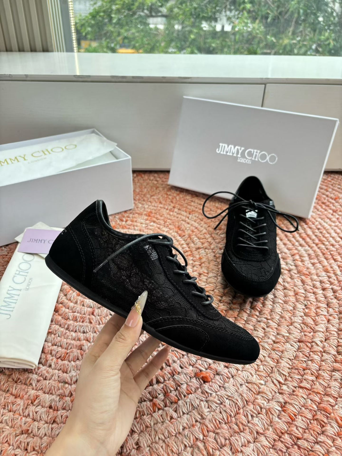 Jimmy Choo 26S Sneakers Black Mesh And Suede 391824