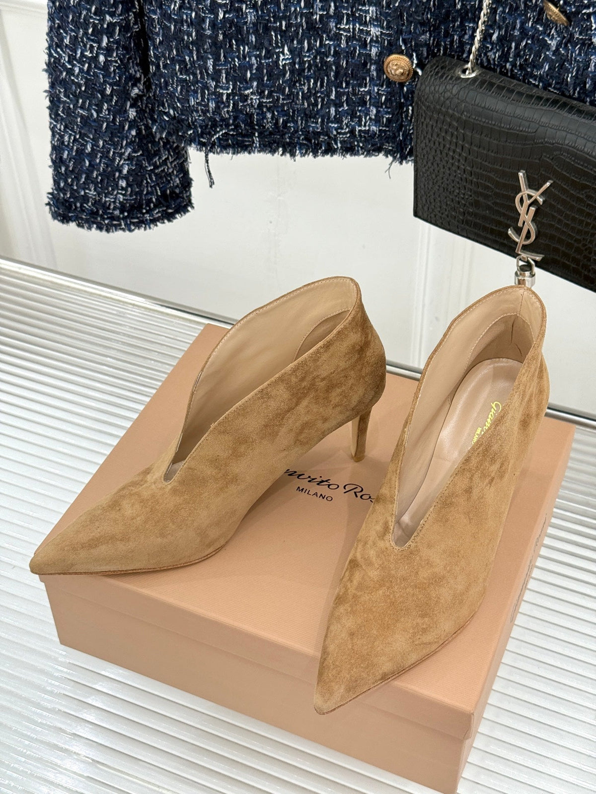 GR 26s Vania Pumps 9cm Camel Suede 175089