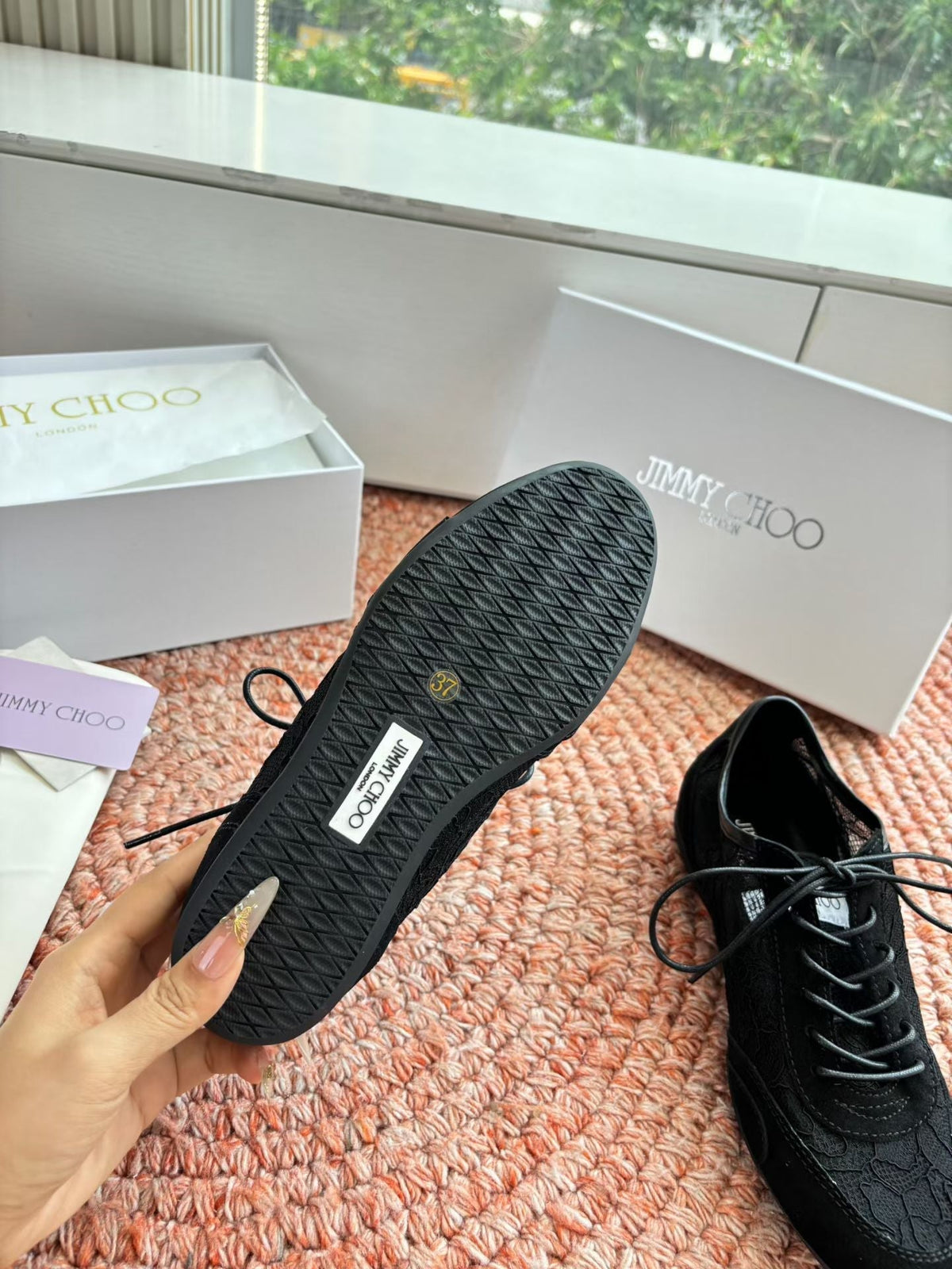 Jimmy Choo 26S Sneakers Black Mesh And Suede 391824