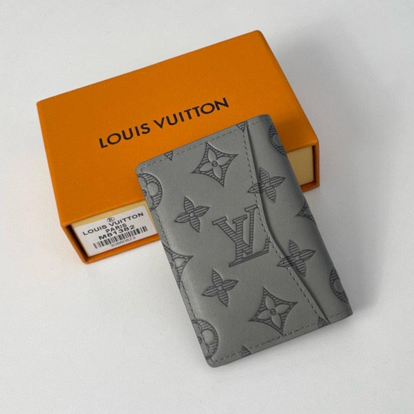 LV POCKET ORGANIZER 11 GRAY MONOGRAM SHADOW CALFSKIN