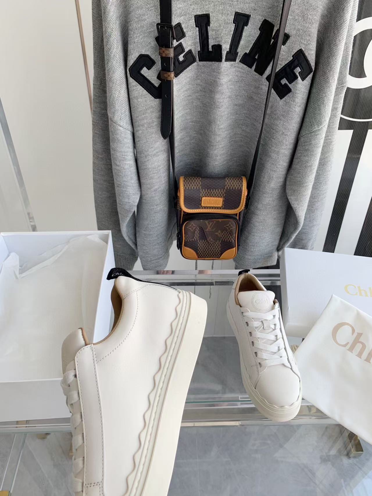 Chloe Lauren Sneaker White Calfskin