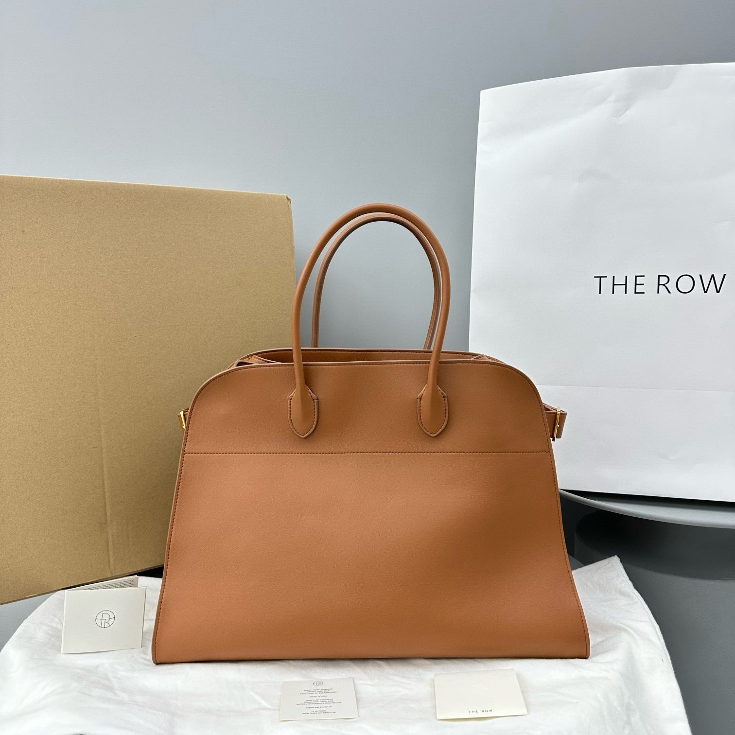 The Row Margaux 17 Brown Leather