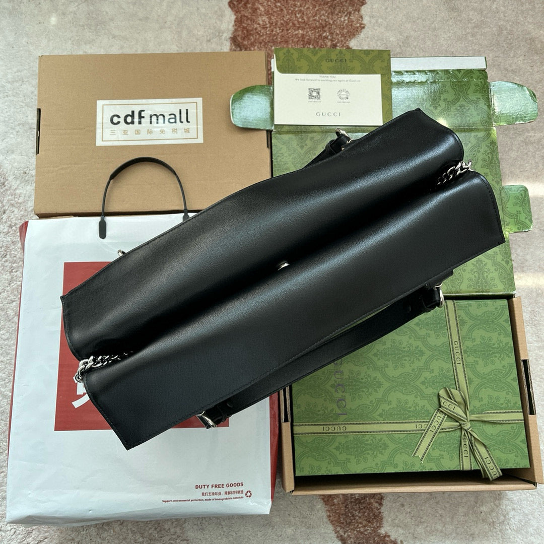 GG Blondie 34.5 2Way Tote Bag Black Calfskin