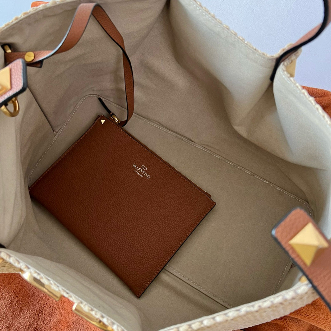 Gravani Straw Summer 35cm Beige Brown Bag