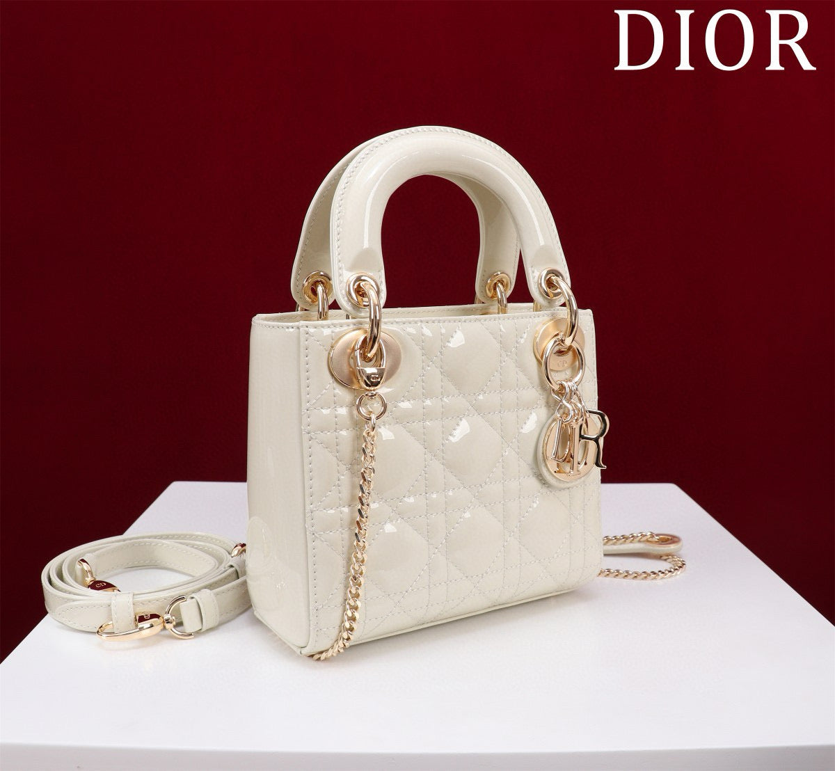 Mini Lady 17 My ABC White Patent Calfskin