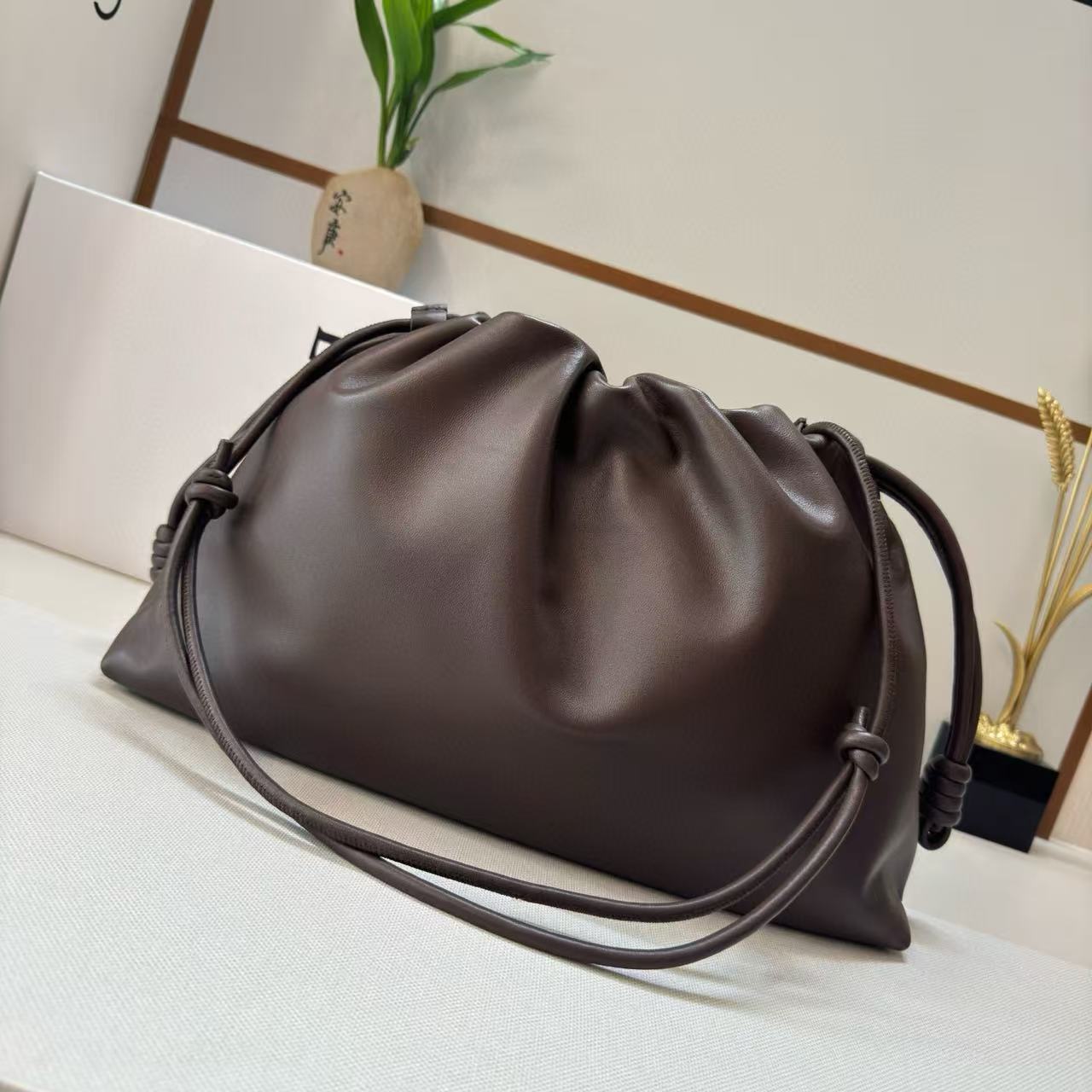 Loewe Flamenco Purse 41 Bag Dark Brown Nappa Lambskin