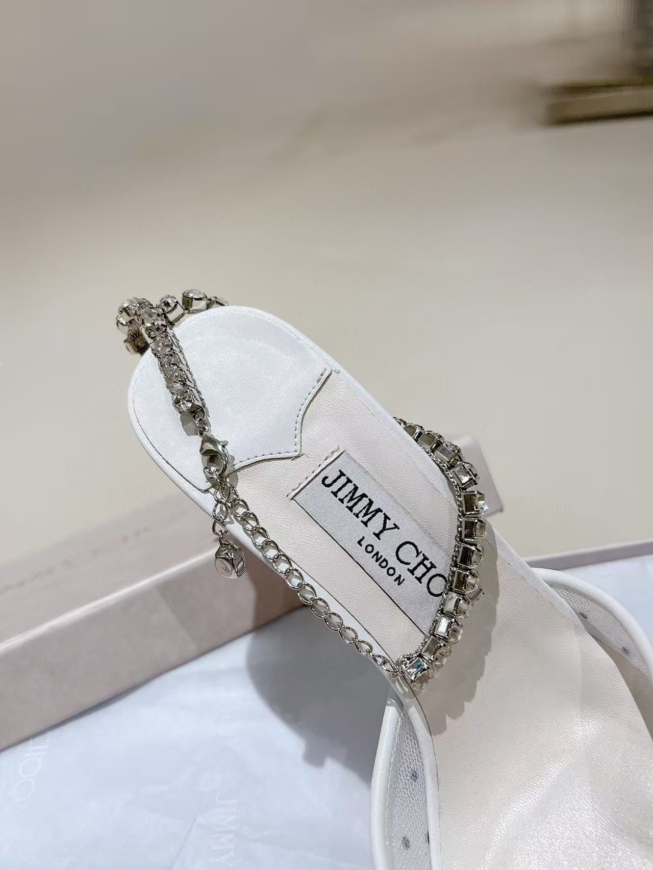 Jimmy Choo 100mm Saeda Crystal-embellished Pumps White Mesh Calfskin