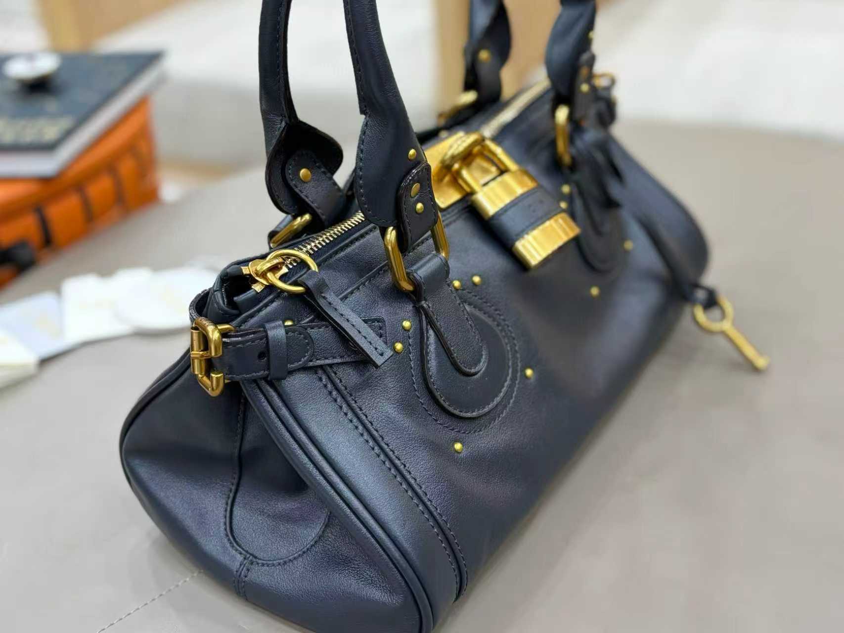 Chloe 2025 Paddington Bag Black Grained Leather.