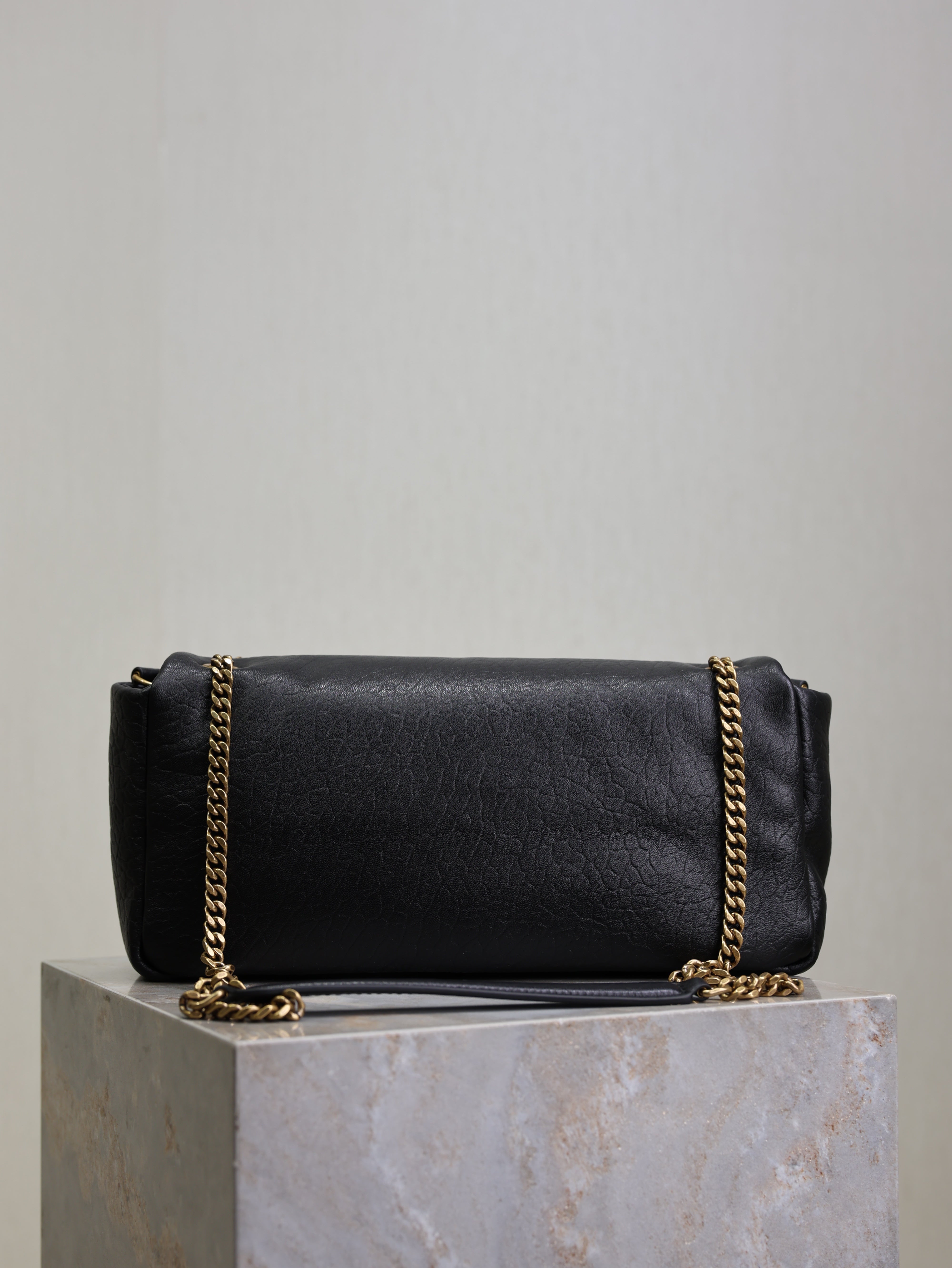 YSL Calypso Bag 30cm Black Lambskin With Gold Hardware