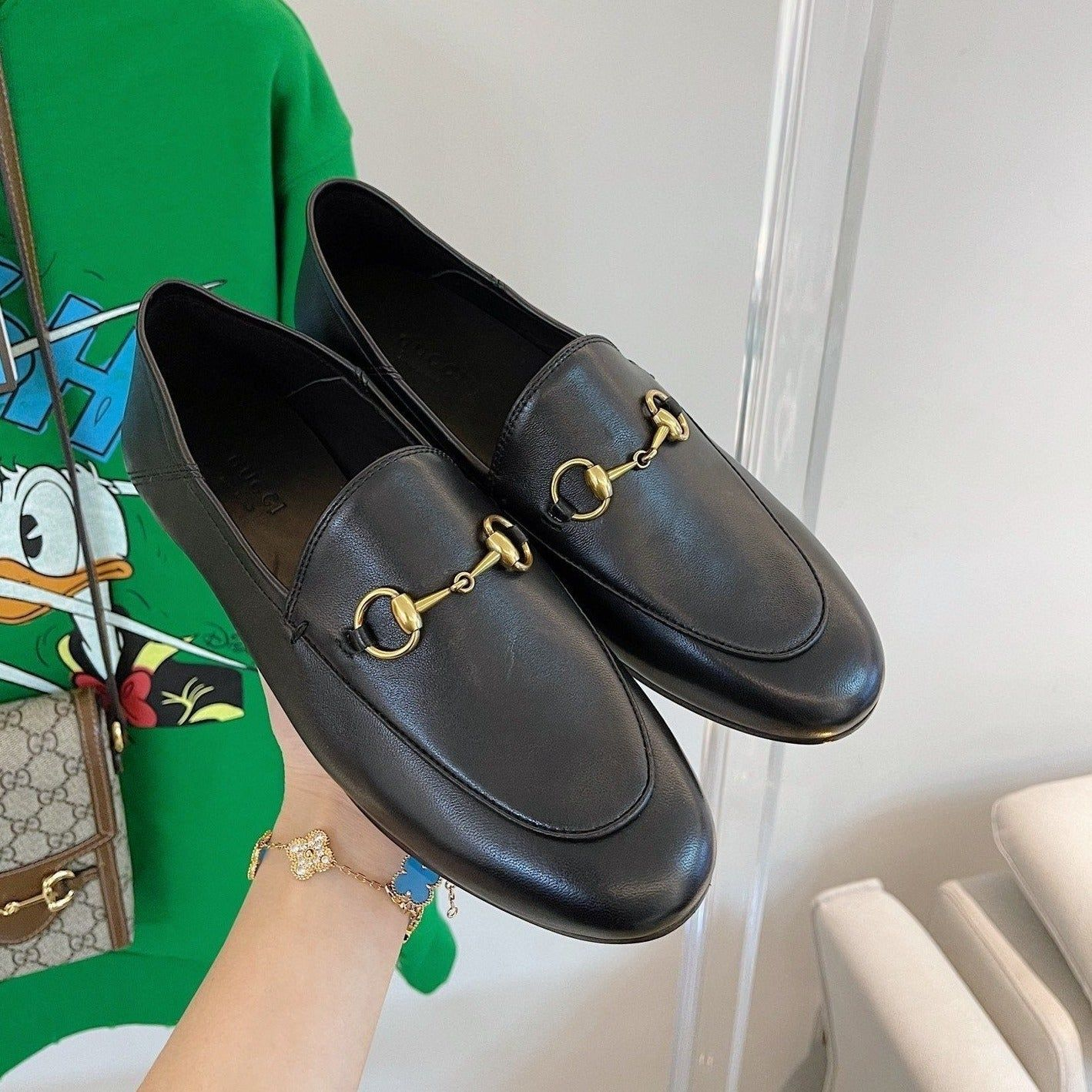 GG Women's Loafer Horsebit Black Calfskin