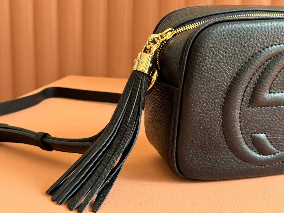 Gucci 2025 Soho Disco Bag 22cm Black Grained Leather