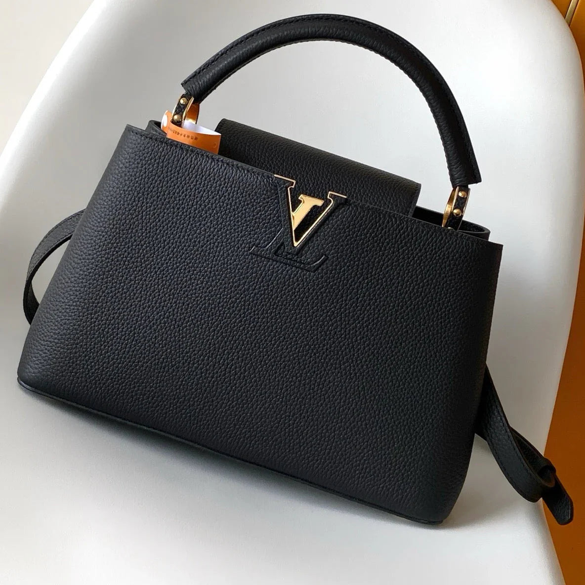 Louis Vuitton Capucines BB Handbag Black Taurillon Leather