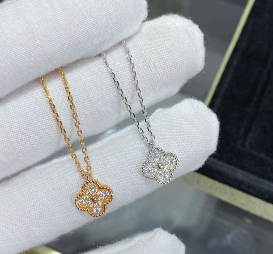 Van Cleef & Arpels Sweet Alhambra Pendant Necklace Rose Gold