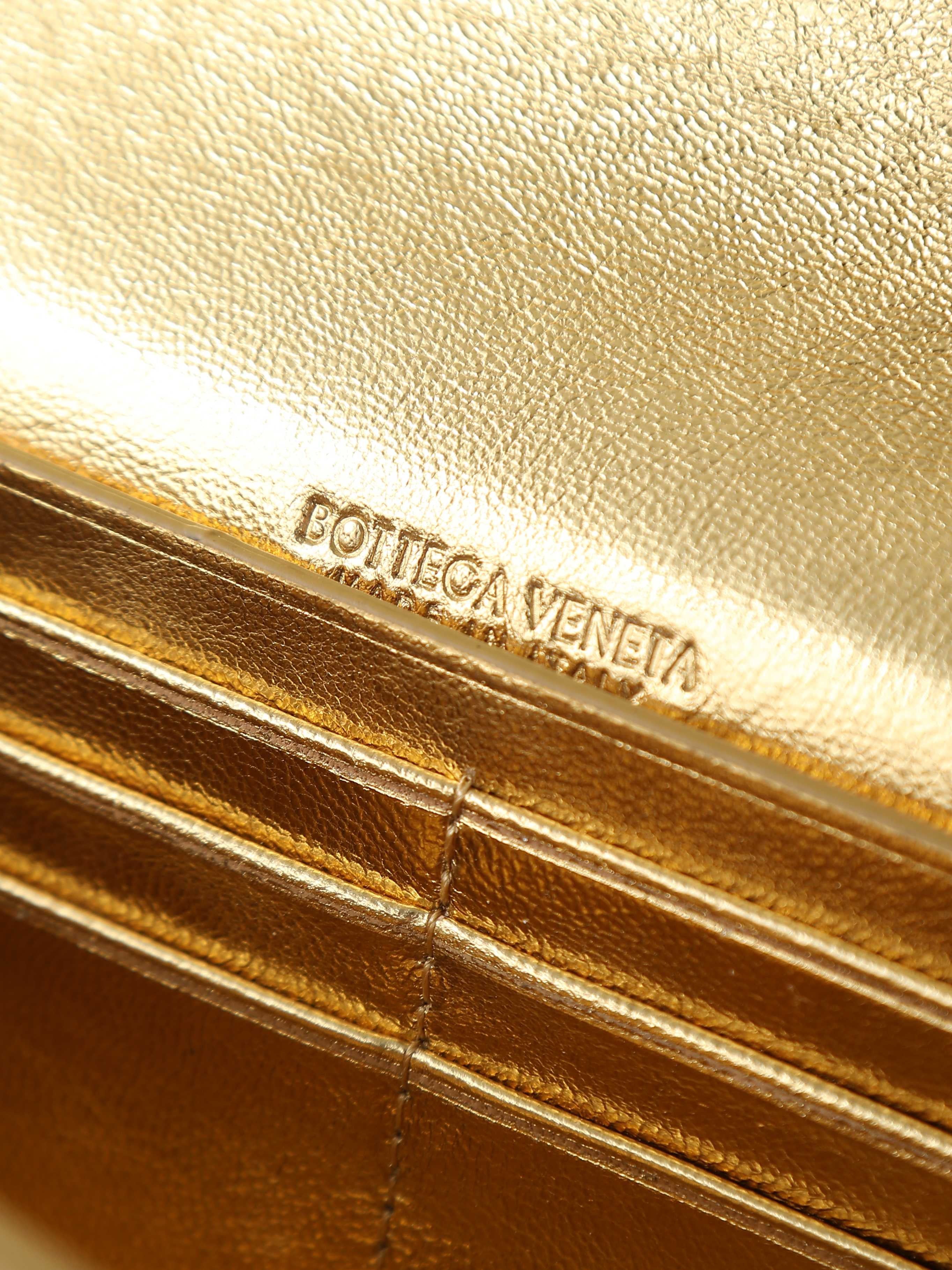 Andiamo Clutch 31cm Gold Intrecciato Leather
