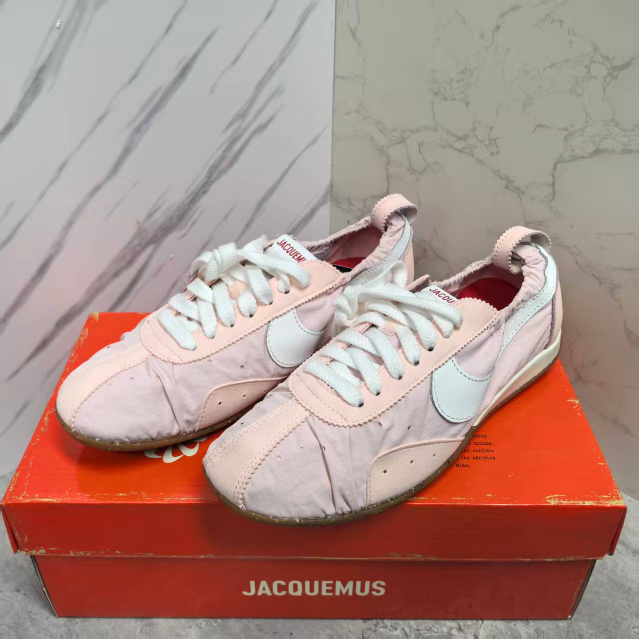 Nike x Jacquemus Moon Shoe Aluminum Pink Nylon Leather