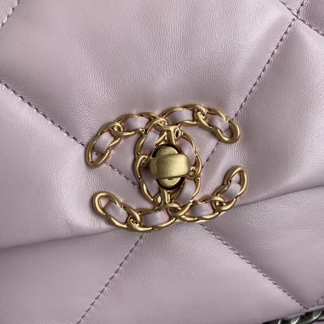 CC 19 Handbag 25cm Light Pink Calfskin Gold Hardware mix Sliver Hardware