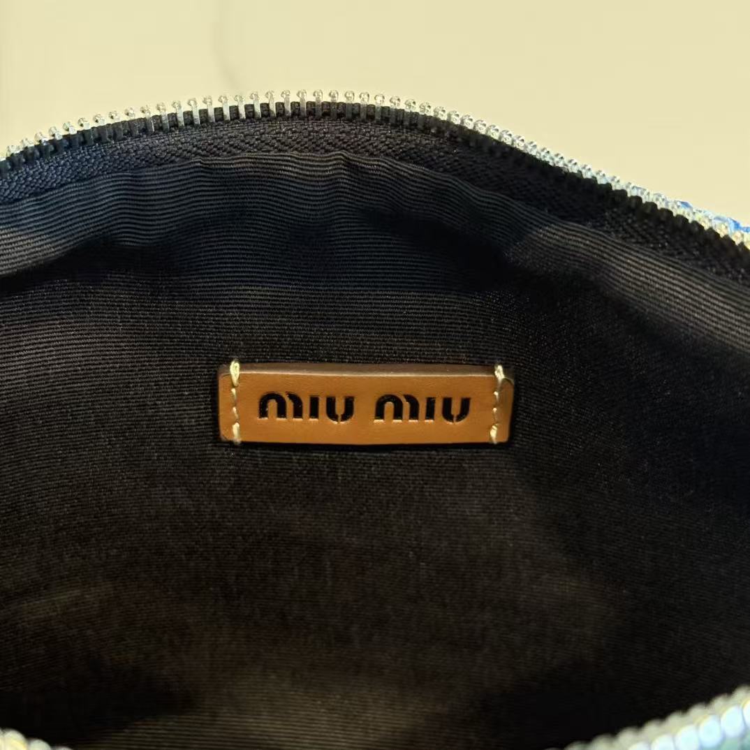 Miumiu Crochet Pouch Multicolor Cotton