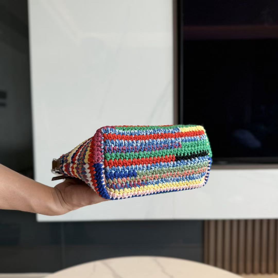 Miumiu Crochet Pouch Multicolor Cotton