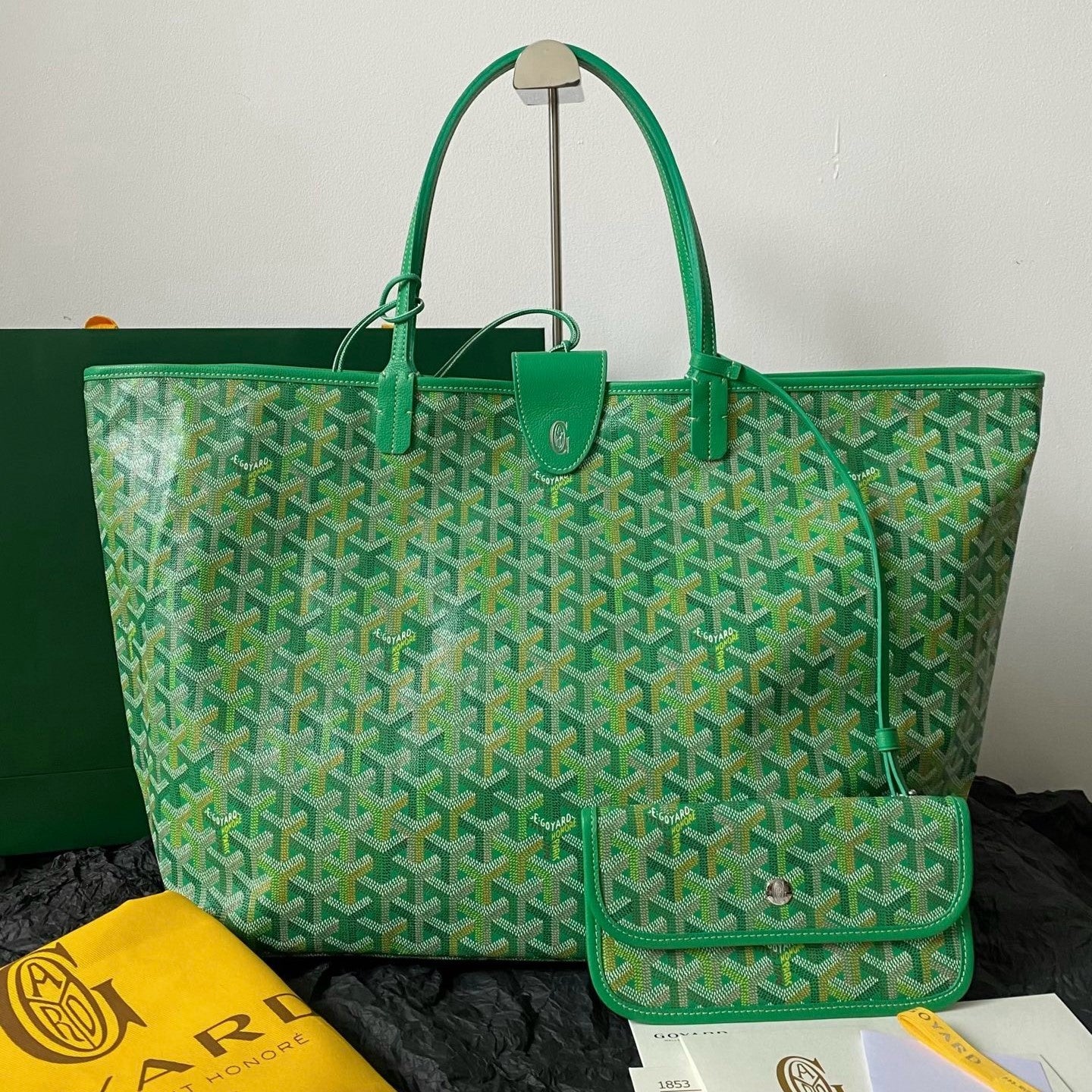Goyard 26s Saint Louis Bag Vibrant Green Goyardine Canvas
