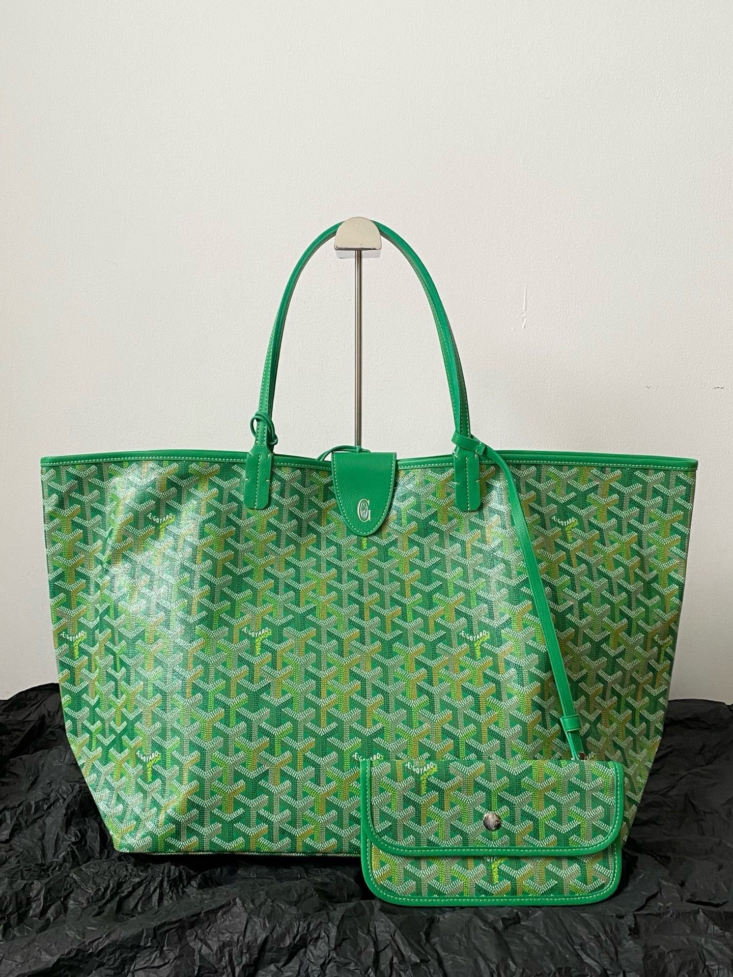 Goyard 26s Saint Louis Bag Vibrant Green Goyardine Canvas