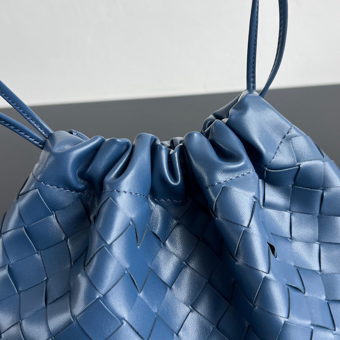 BV Dustbag Notte 33cm With Chain Blue Venezia Calfskin HW