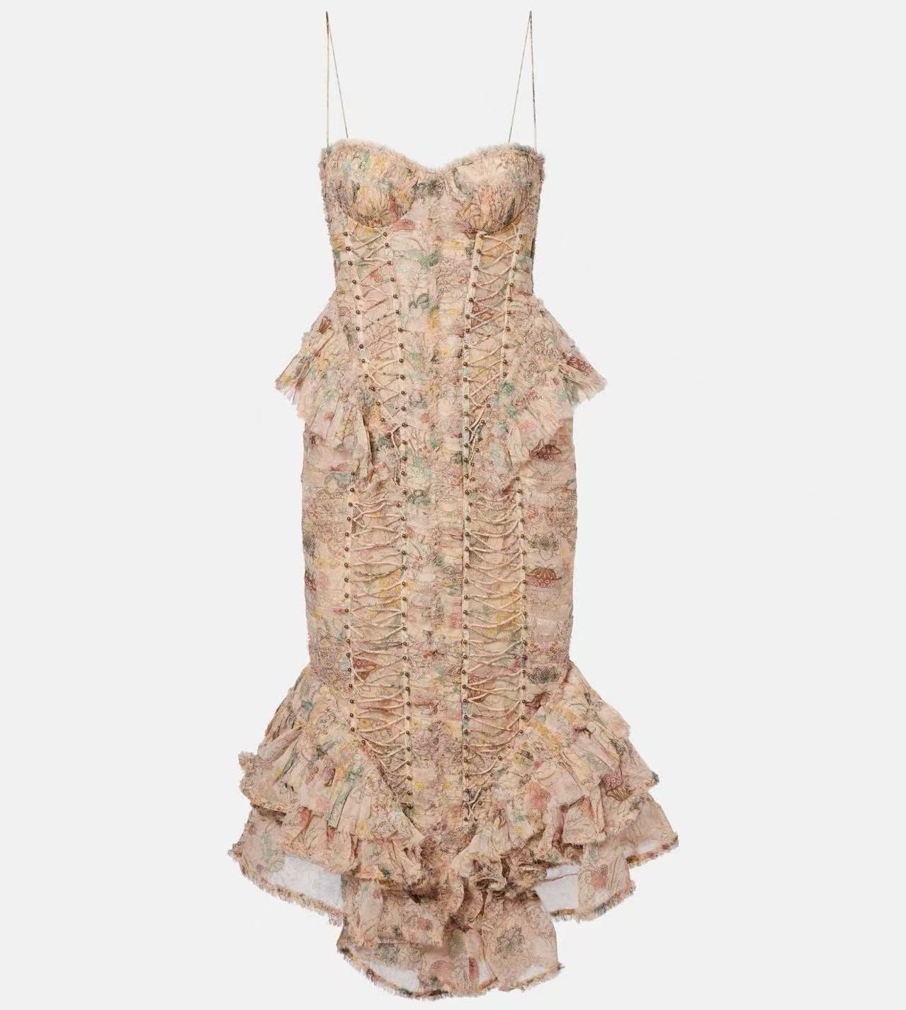Zimmermann Rebellion Frayed Midi Dress