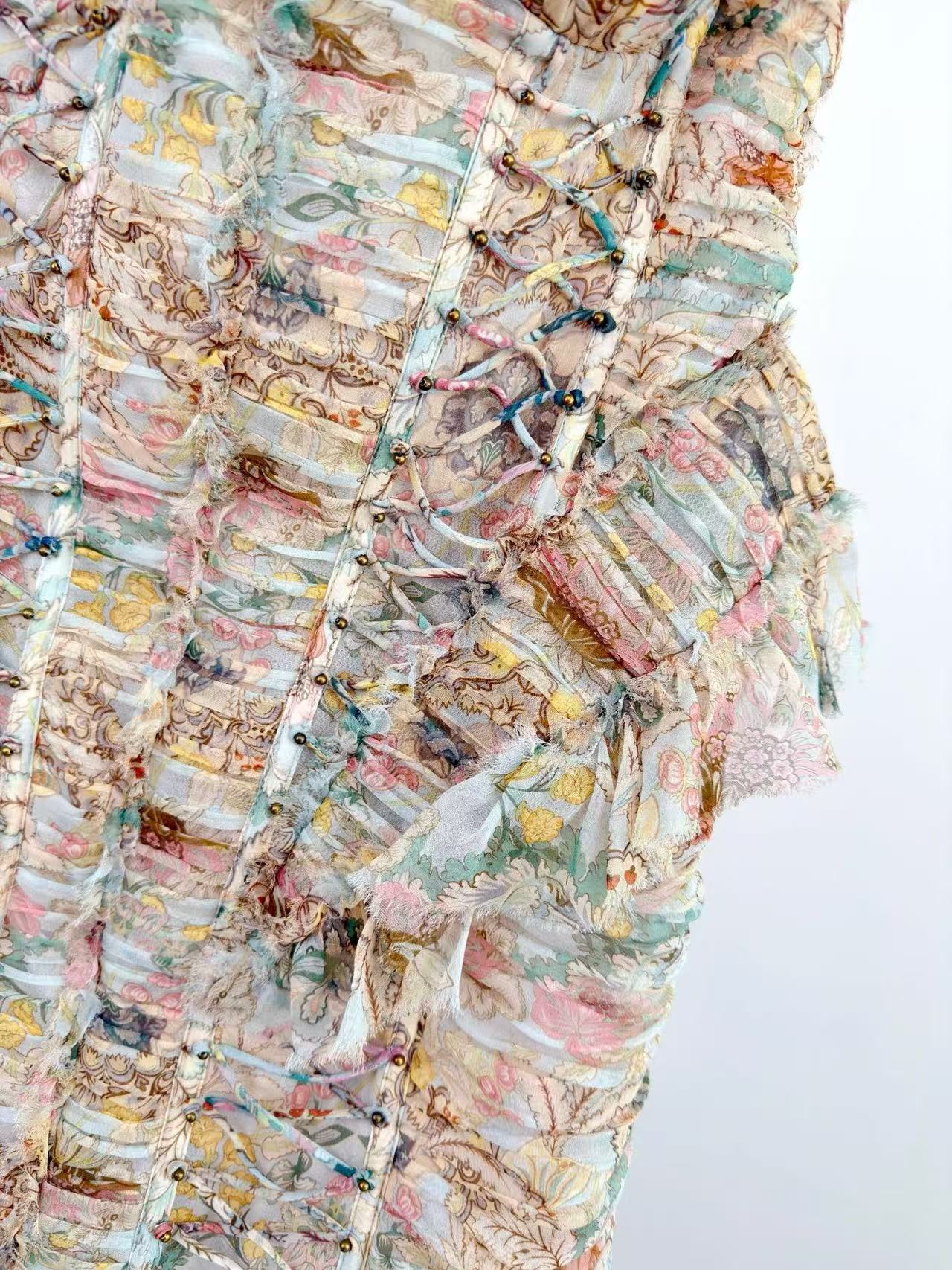 Zimmermann Rebellion Frayed Midi Dress