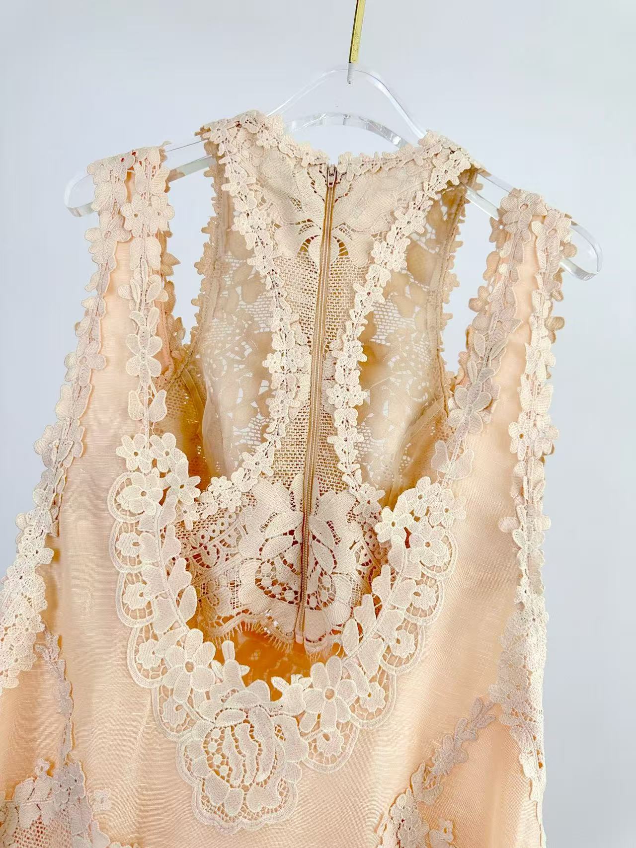 Zimmermann Mini Dress Natura Lace Linen Silk