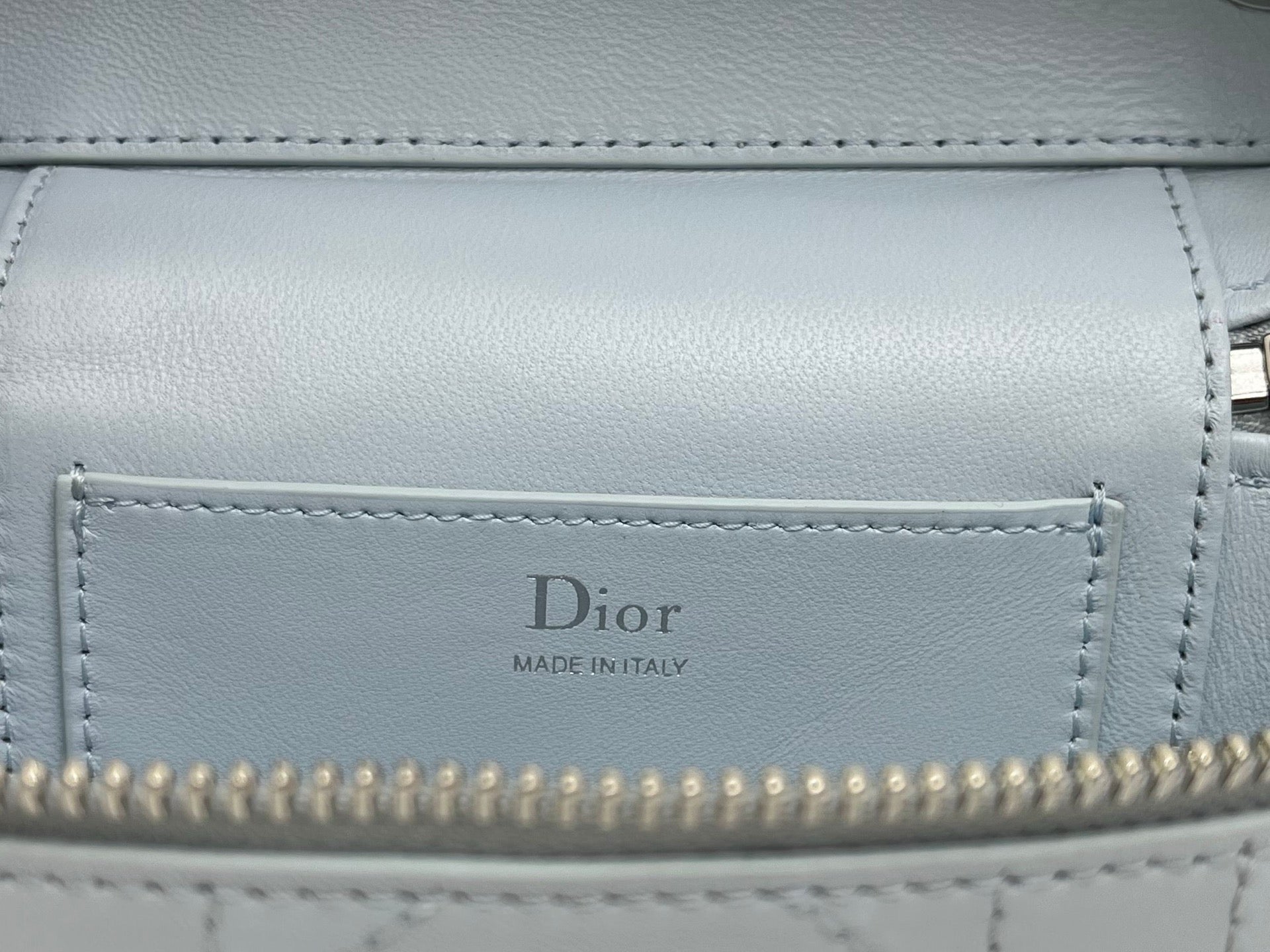 CD Trianon Soft Vanity Mini Bag Light Blue Macrocannage Lambskin