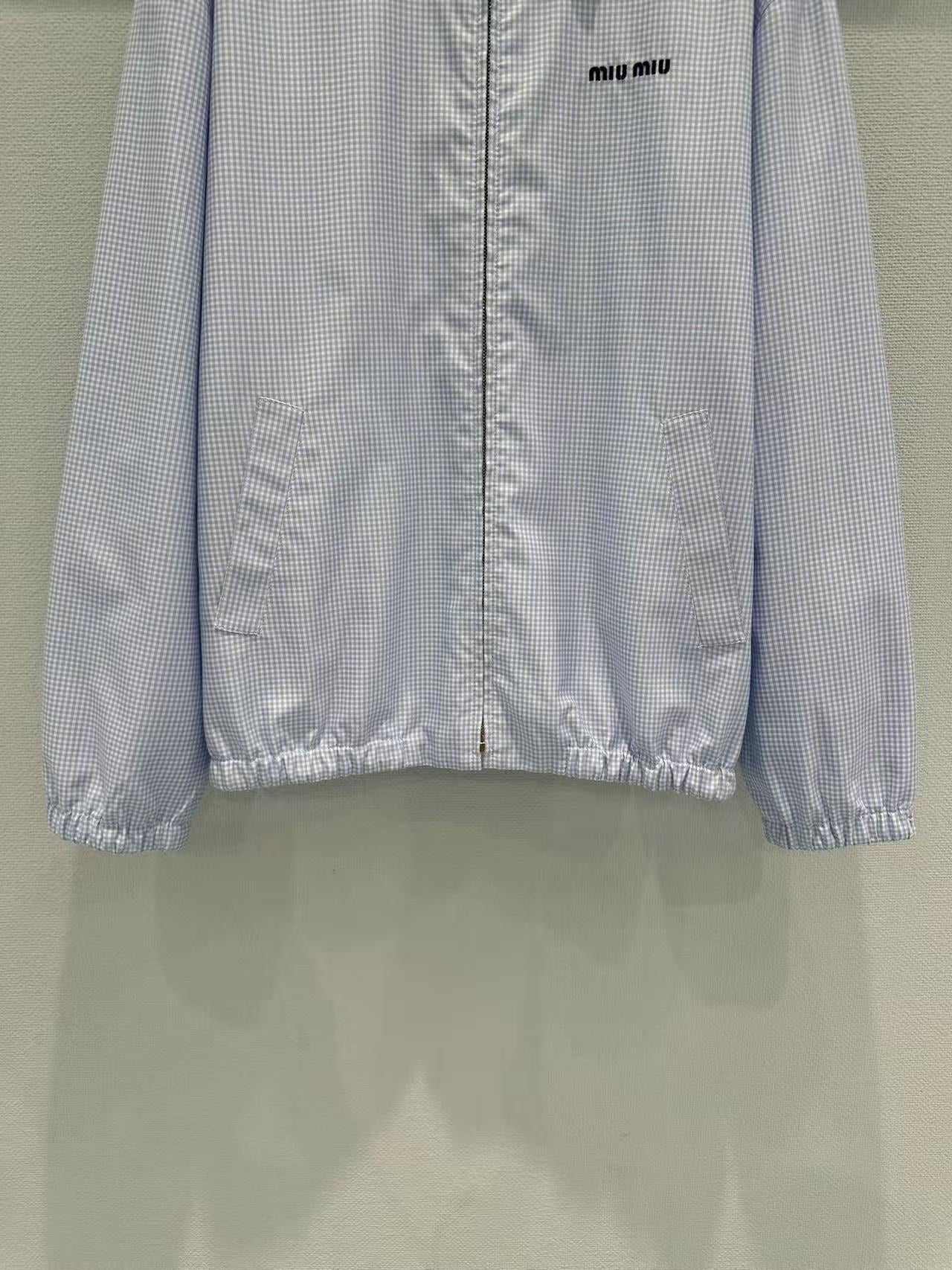 Miu 26s Gingham Check Blouson Jacket