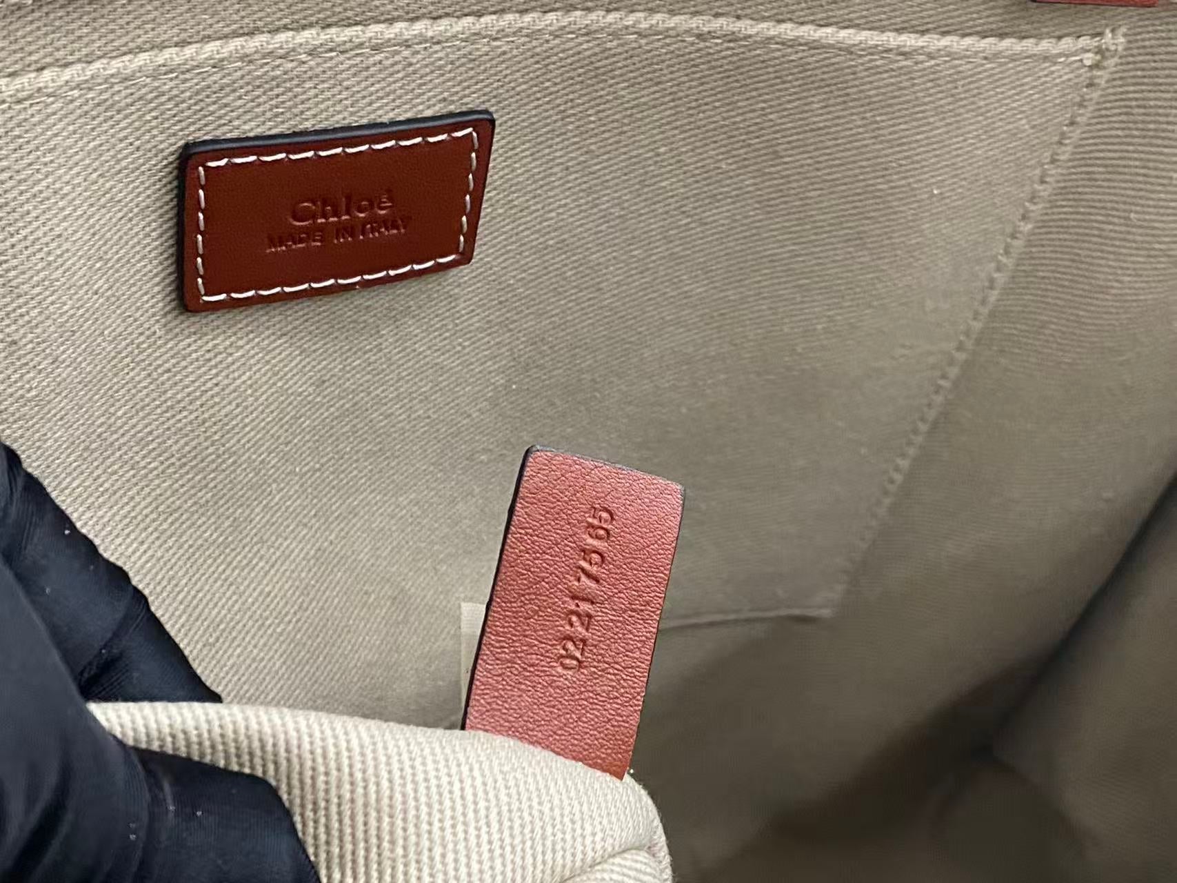 Chloé Woody Small Tote Bag 26cm Khaki Canvas