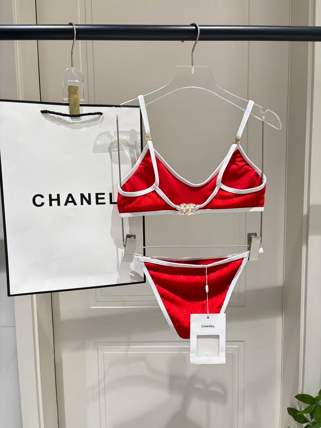 CC Two-piece Bikini Swimsuit Red