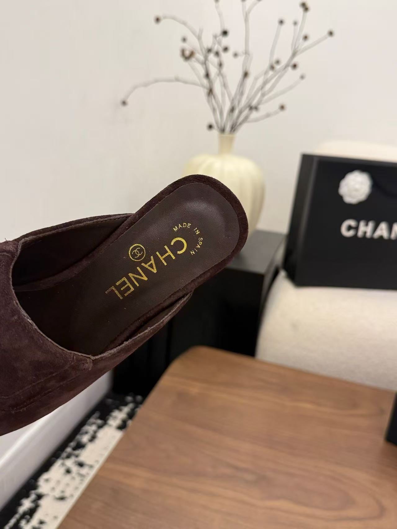 CC Loafer Mules Coffee Suede