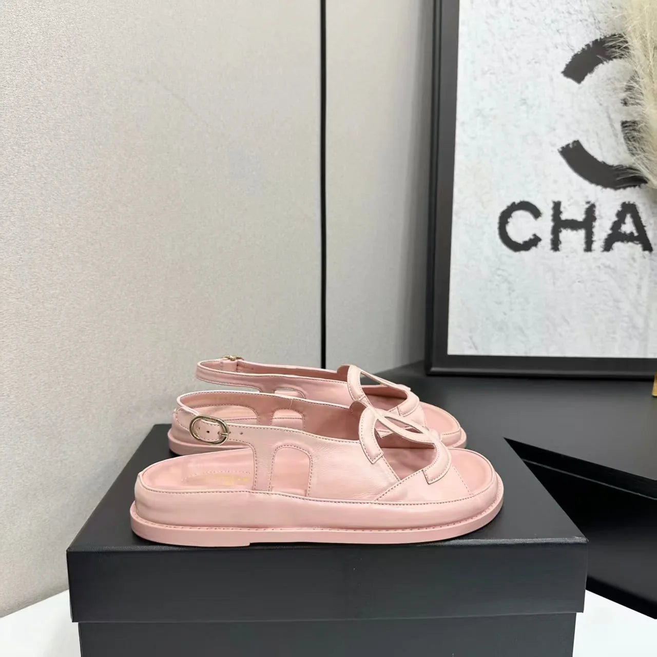 Chanel 2026 Double C Sandal Suede Lambskin