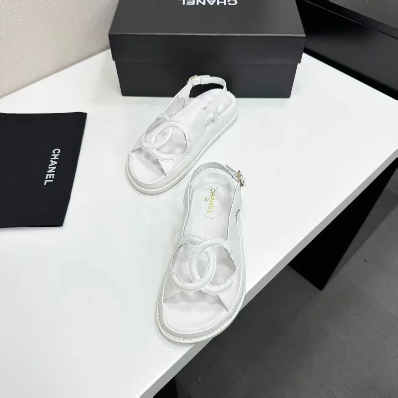 Chanel 2026 Double C Sandal Suede Lambskin