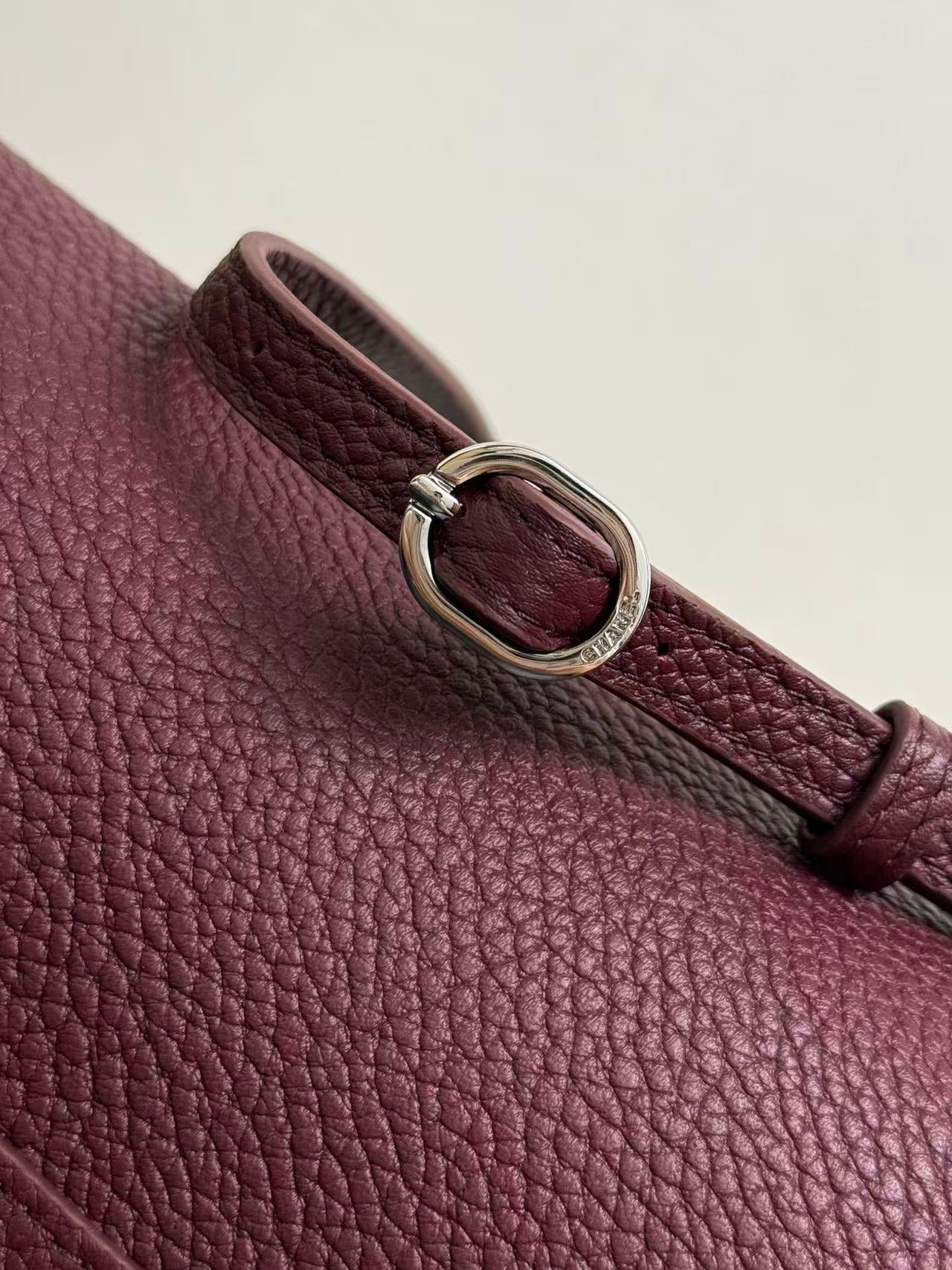 Chanel 2026 Maxi Flap Bag 38.5cm Dark Burgundy Calfskin Sliver Hardware