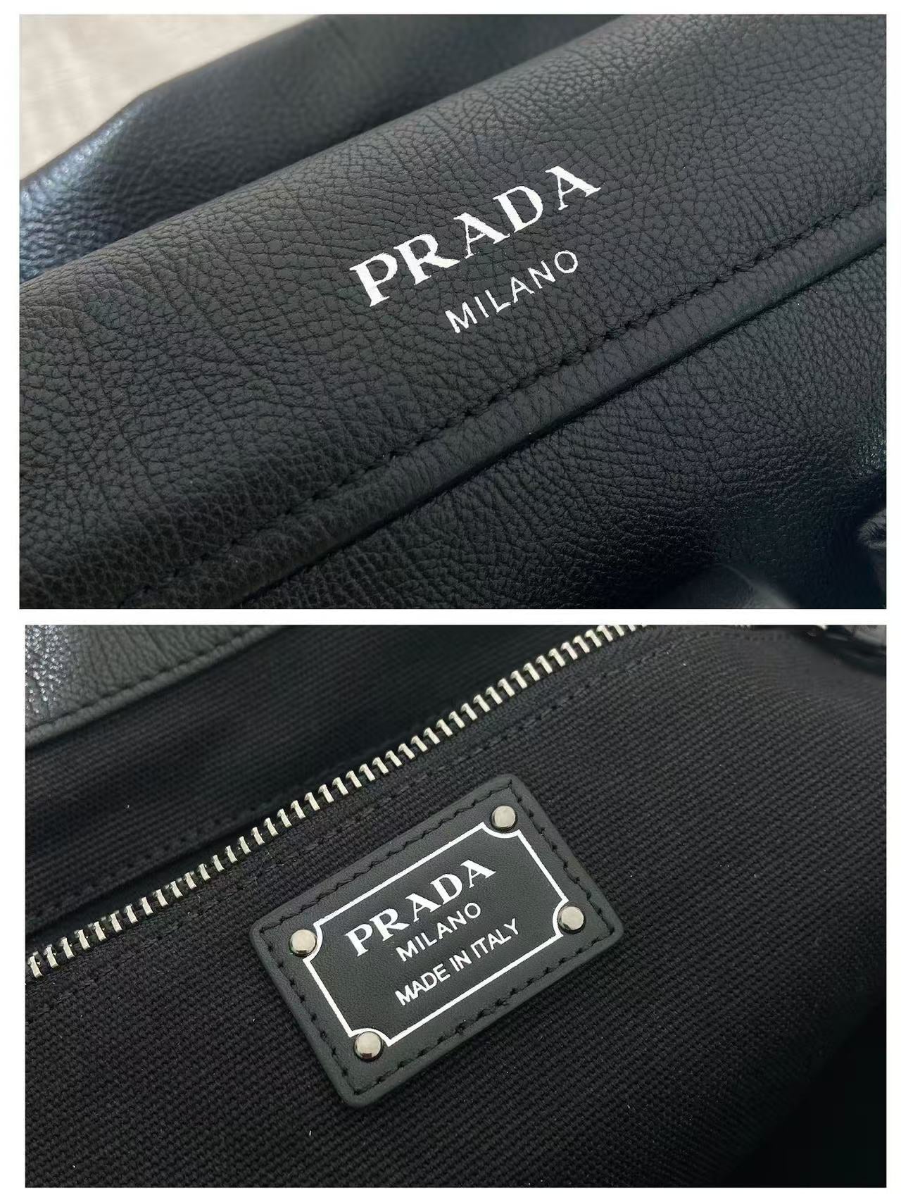 Prada Route Shopping Bag Black Leather