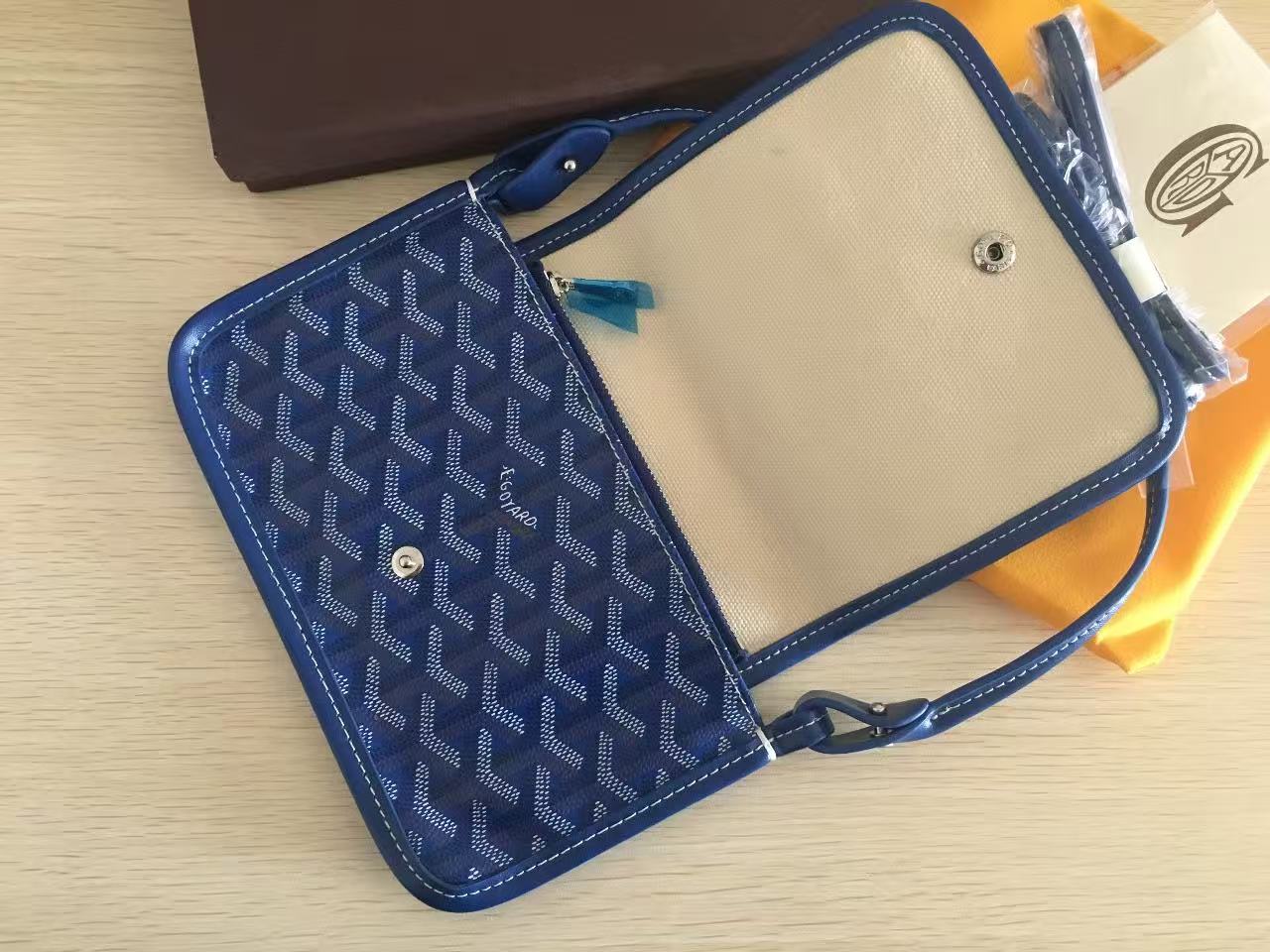 Goyard Plumet Pouch-Wallet Blue Goyardine Canvas