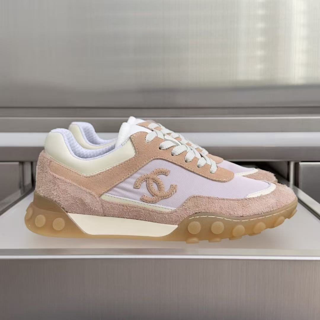 CC 2026 Sneaker Ivory Beige Fabric Suede Calfskin