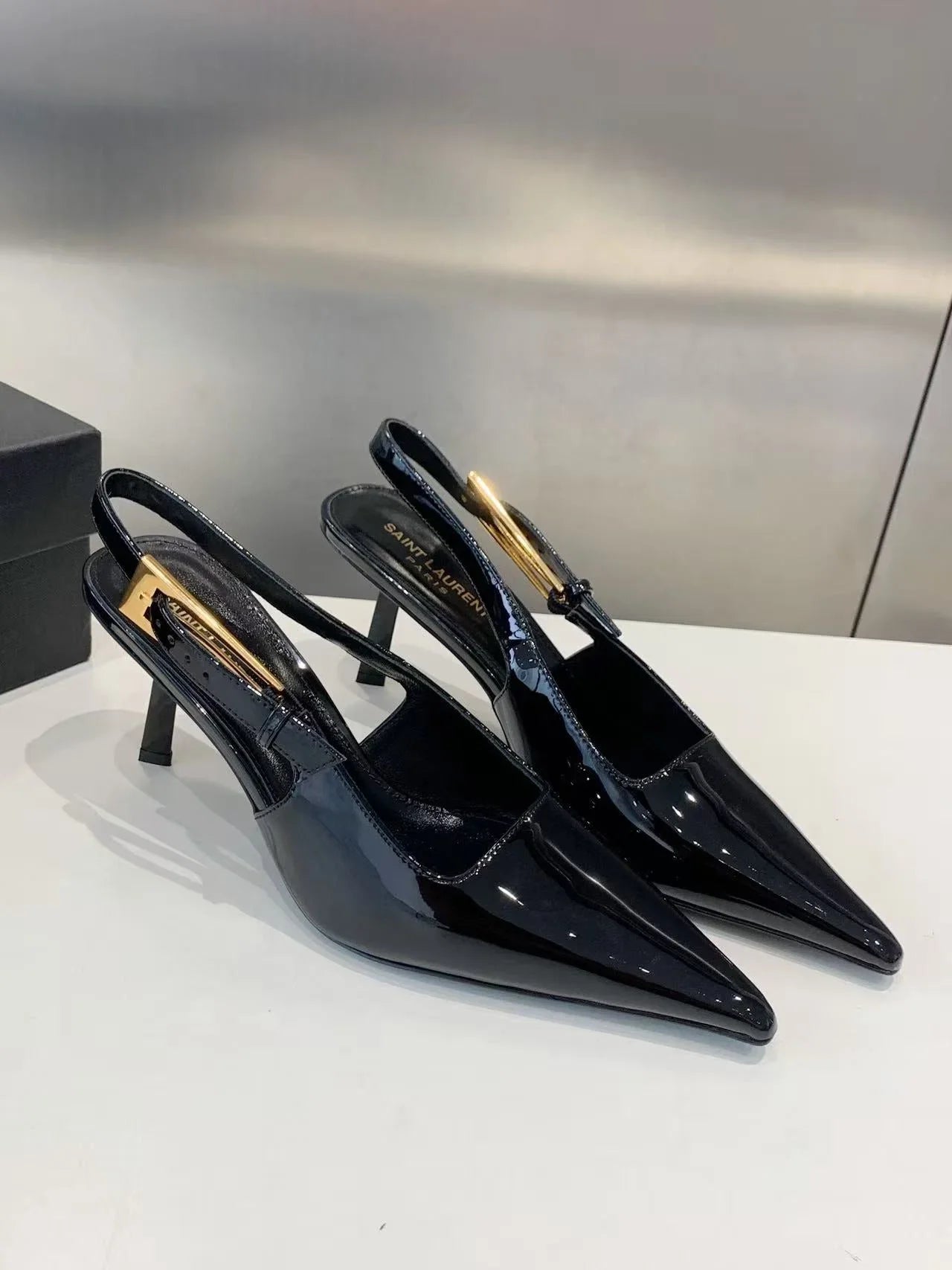 YSL 2026 Lee High-heeled Slingback 6.5cm Leather