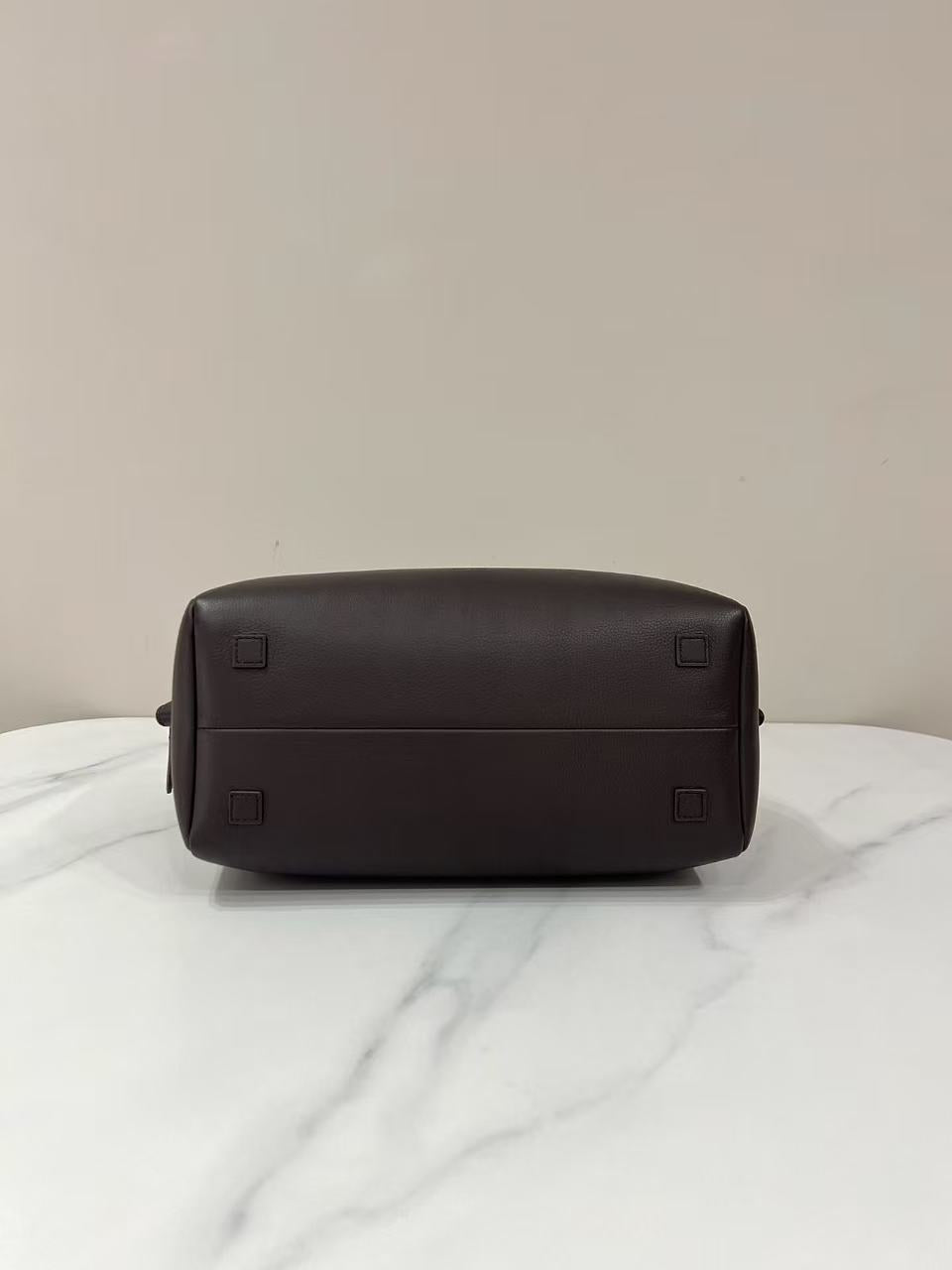The Row Bowling Bag Dark Brown Faye Leather