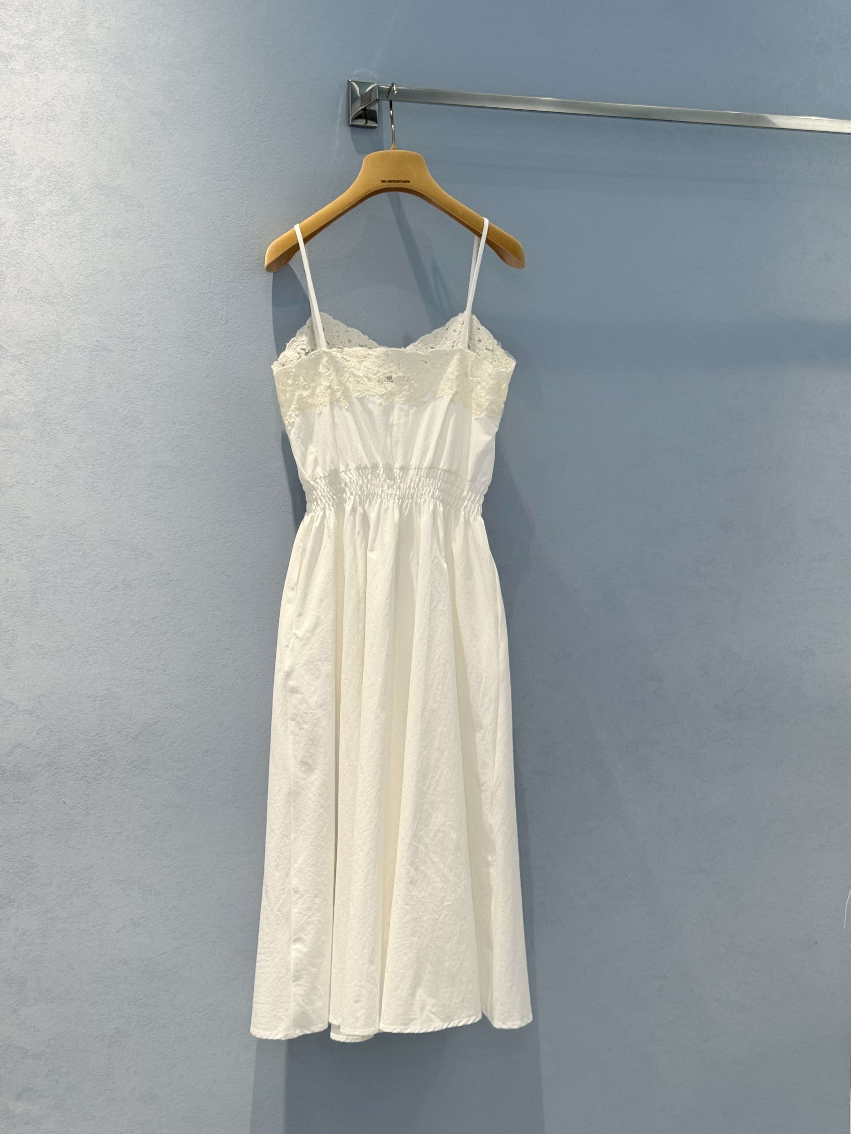 Miu Eyelet Lace Mini Dress White Cotton