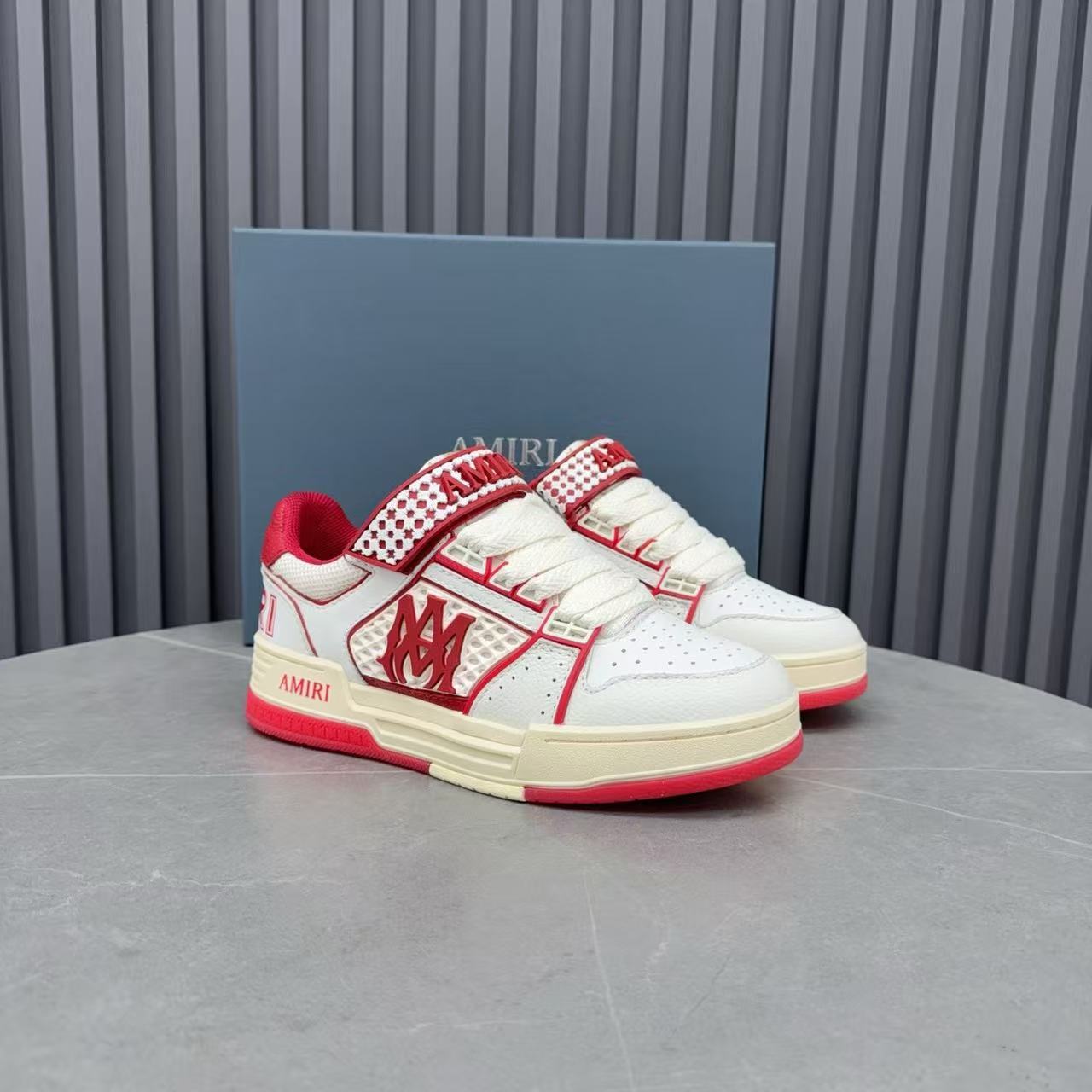 Amiri 26s MA Skyline Sneakers Red Cowhide Mesh