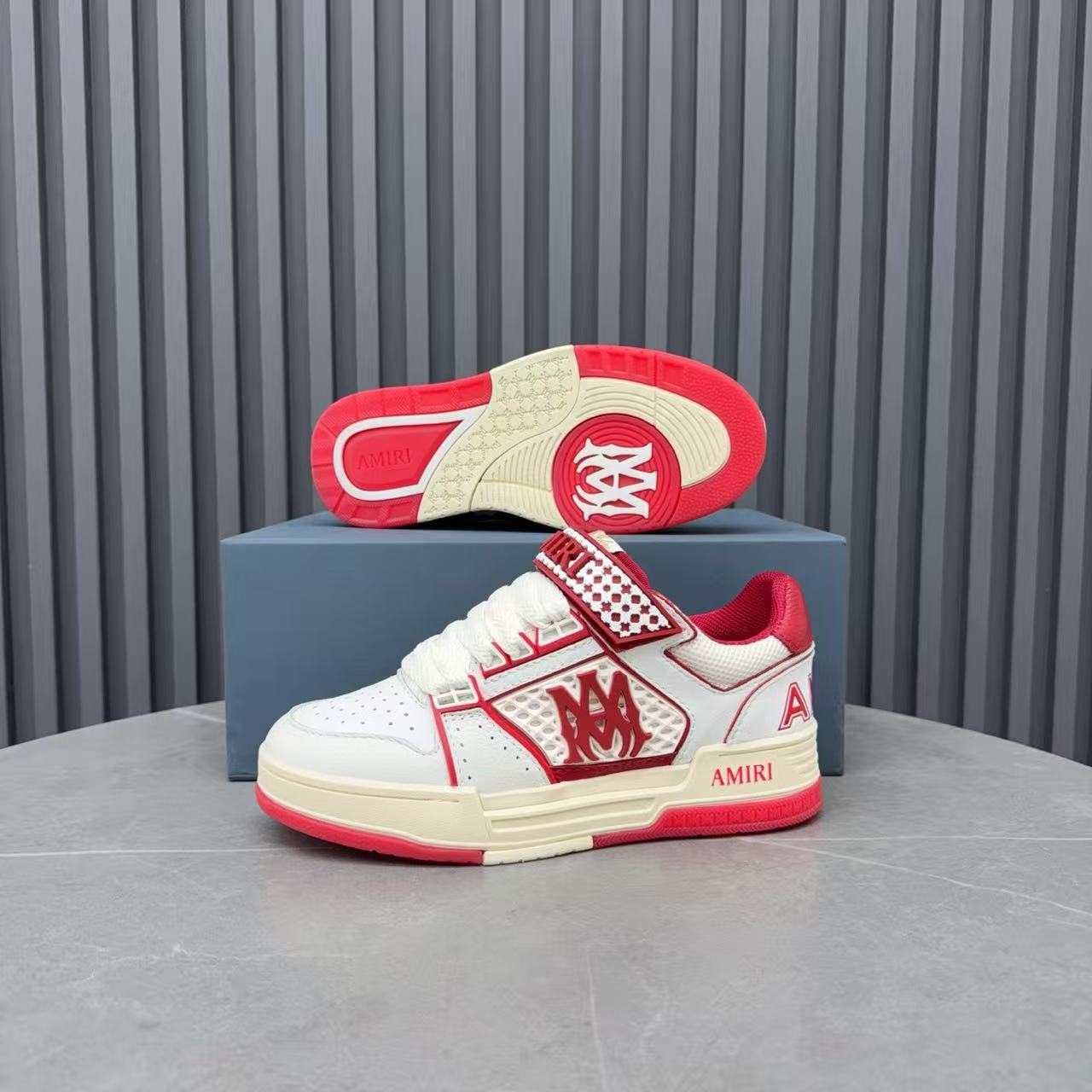 Amiri 26s MA Skyline Sneakers Red Cowhide Mesh
