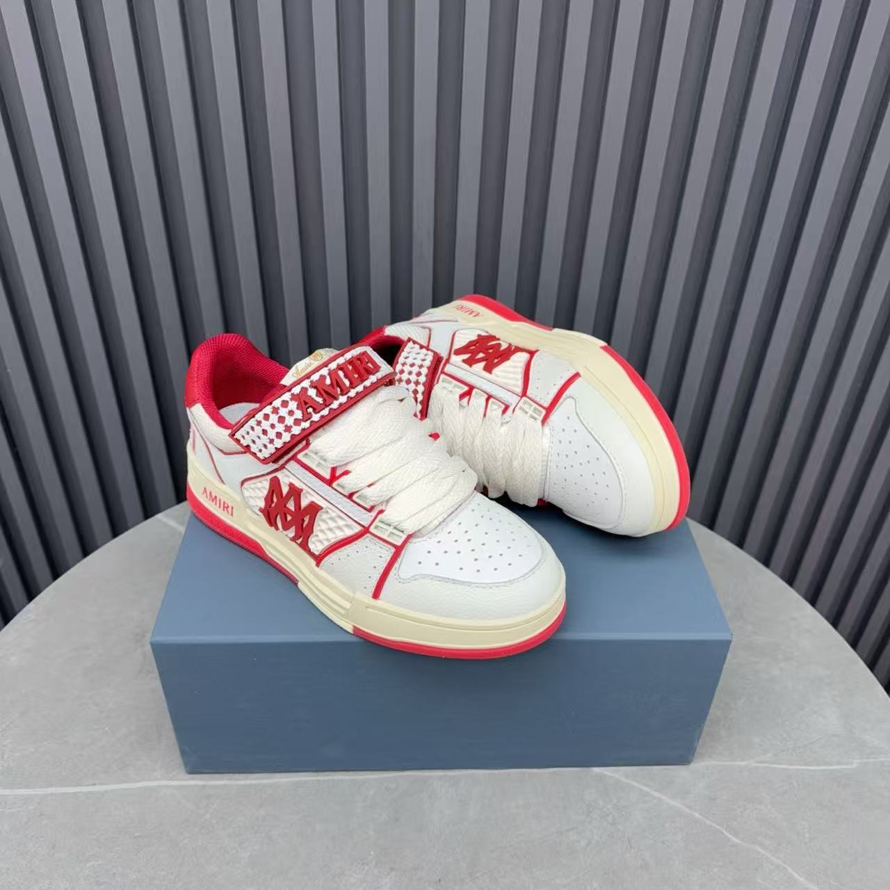 Amiri 26s MA Skyline Sneakers Red Cowhide Mesh