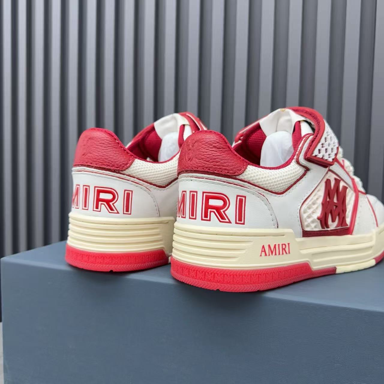 Amiri 26s MA Skyline Sneakers Red Cowhide Mesh