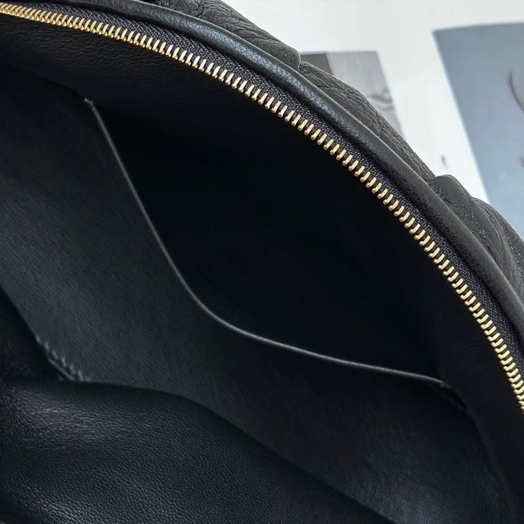 The Row Charlotte Clutch Bag Black Lambskin