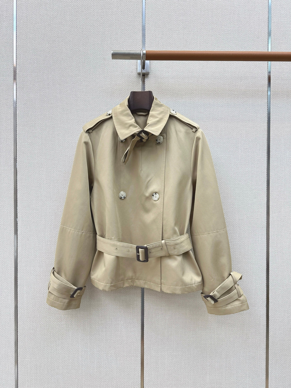 BRR Cropped Double-Breasted Trench Coat Cotton 427342
