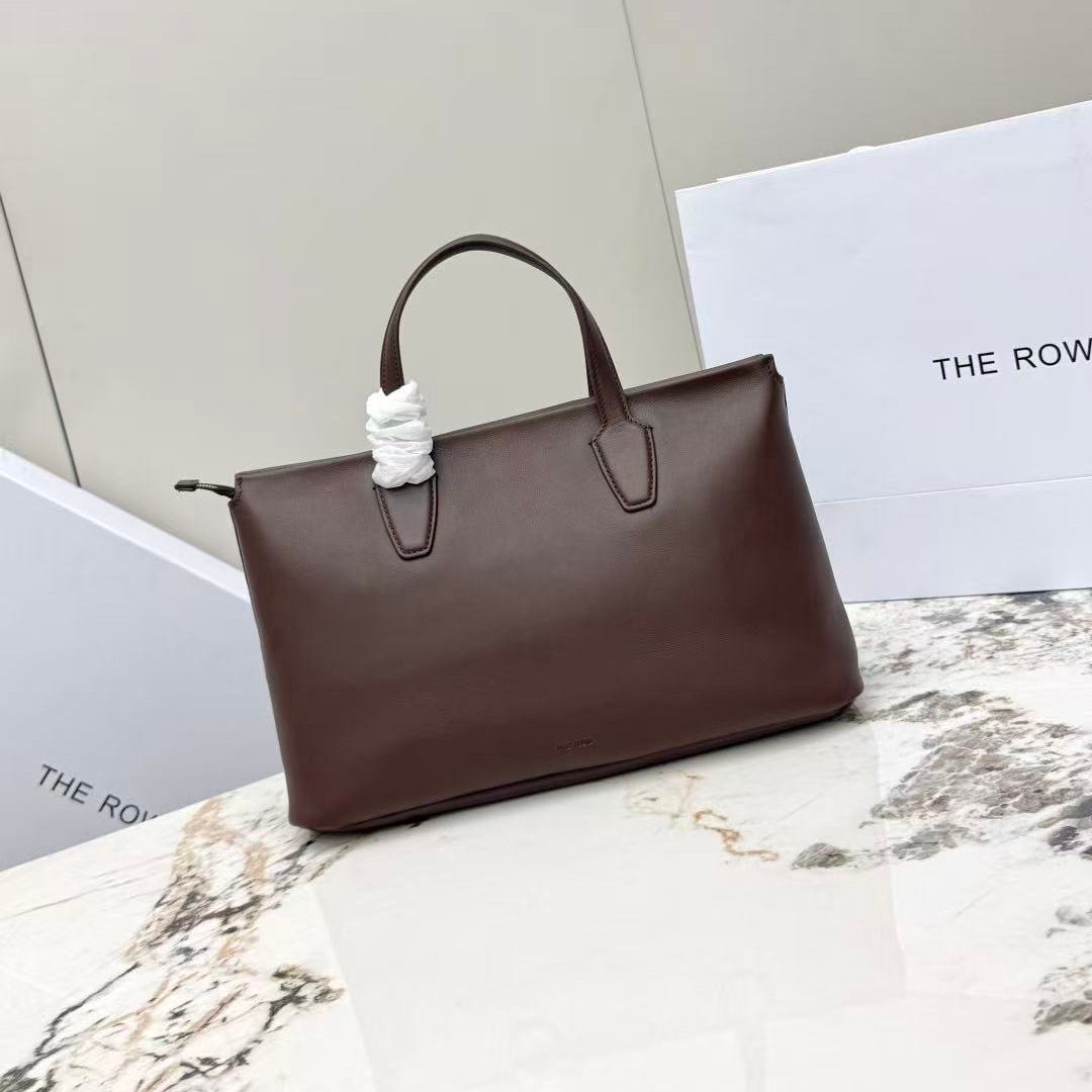 The Row 26s Marcel Tote Bag Dark Brown Leather