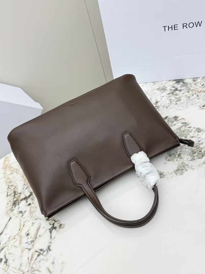 The Row 26s Marcel Tote Bag Dark Brown Leather